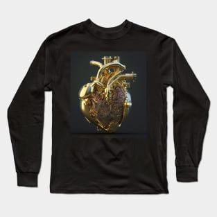 Gold Mechanical Heart Long Sleeve T-Shirt